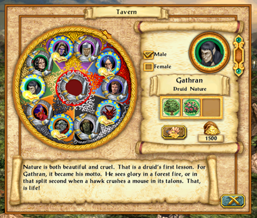 Смотрим на колесо героев и относительное расположение фракций (да, их цвета - внутри)...