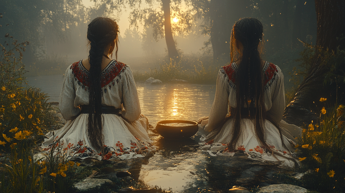 Иллюстративное изображение гадающих девушек