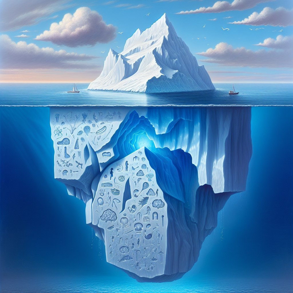 Скрытая под водой глыба — это подсознание.