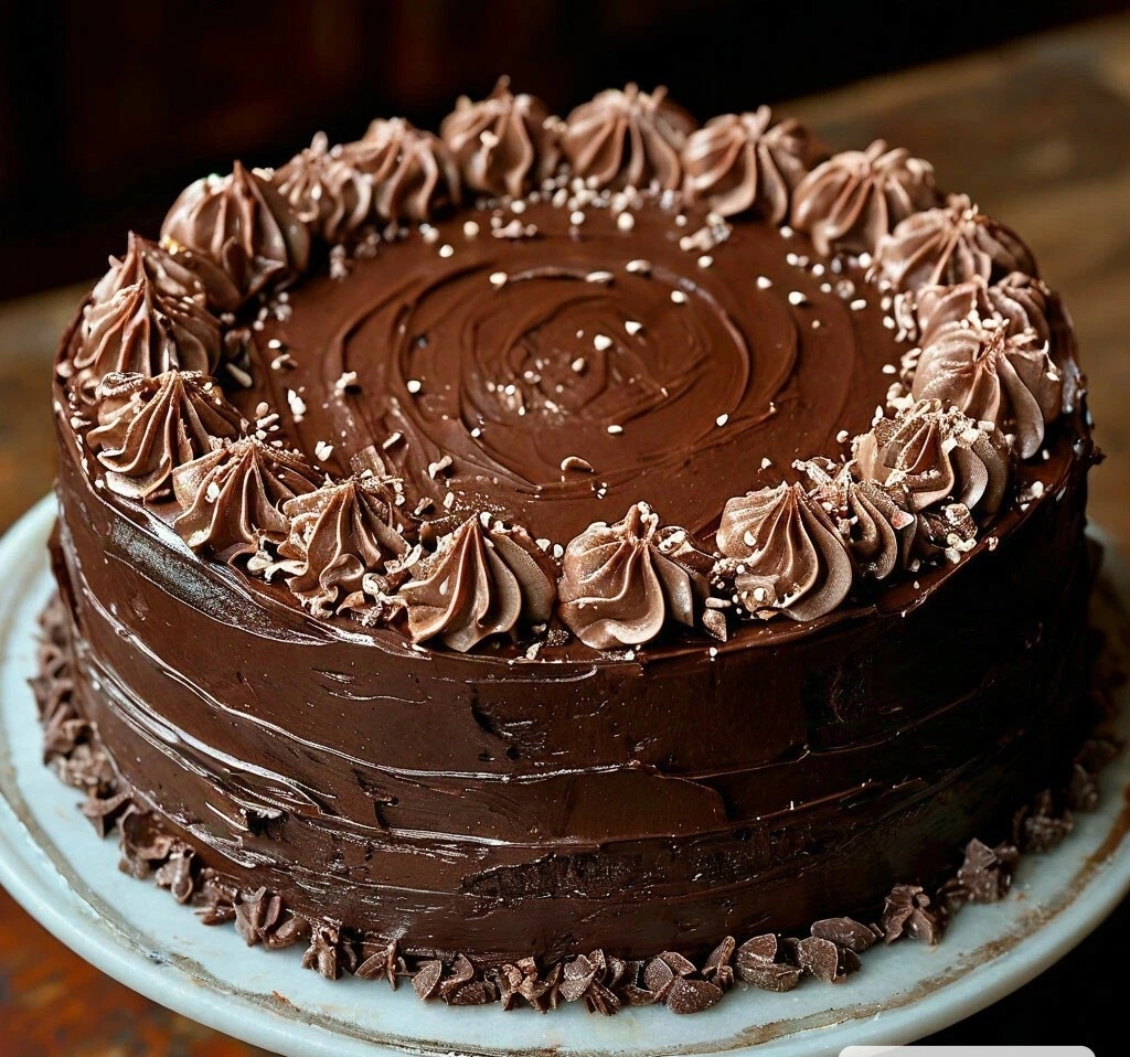 Торт можно покрыть полностью шоколадной глазурью