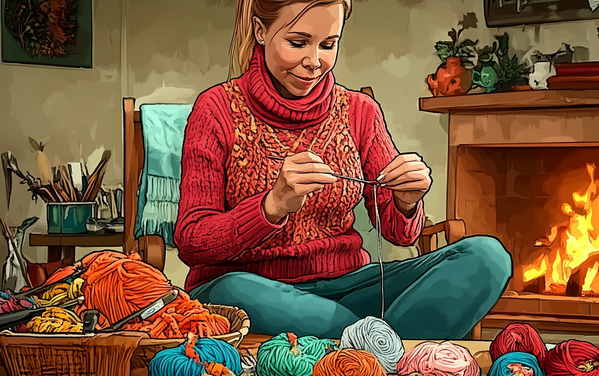    vyazanie_spitsami_svitera_s_voronnikom_stoykoy Ленивое Вязание