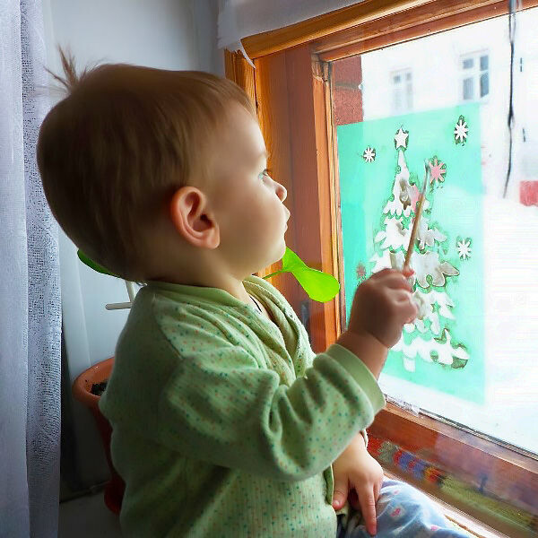     трафарет для новогодних рисунков на окне фото