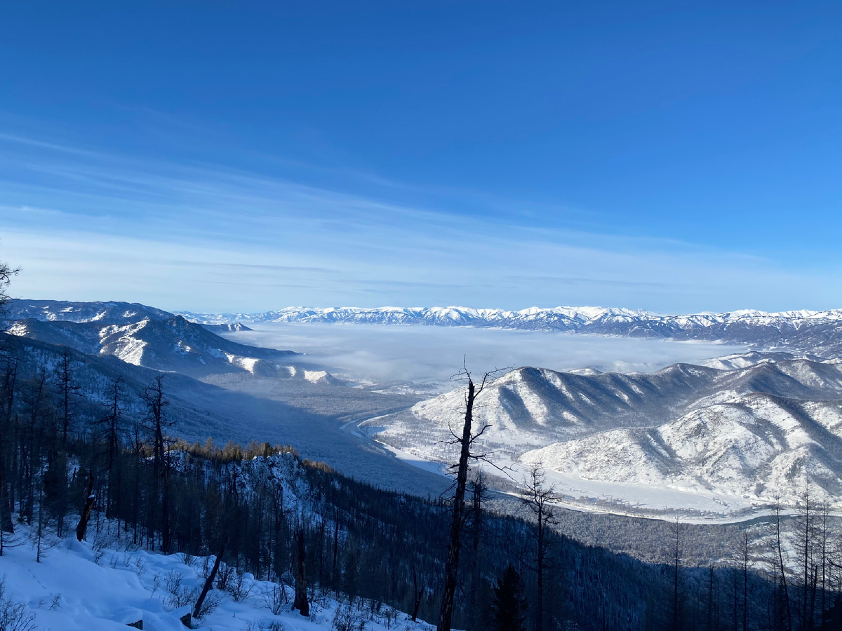 Уймонская долина, с вершины Калган. Зимний поход с ночевыми, для тех кто хочет глубокой перезагрузки, и включения.