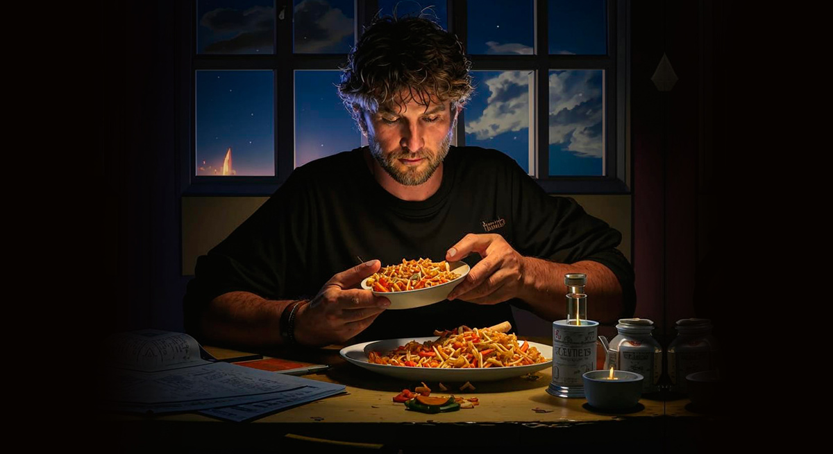 Иллюстрация "ночного объедания".