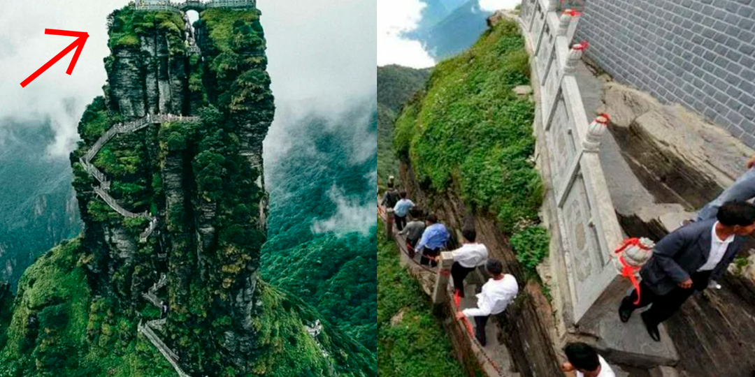 Что скрывают буддисткие храмы близнецы в Китае, расположенные прямо на пике высокой горы? Здесь можно увидеть очень редкое природное явление