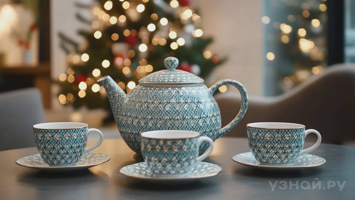     Чайный сервиз © Изображение создано нейросетью Midjourney