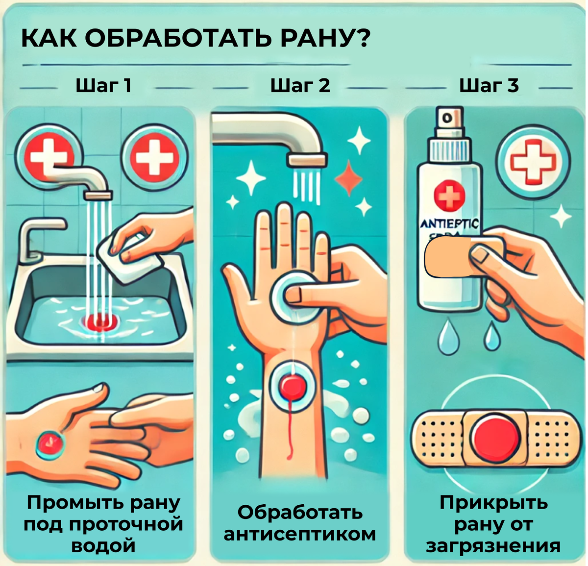 Как обработать рану в 3 шага