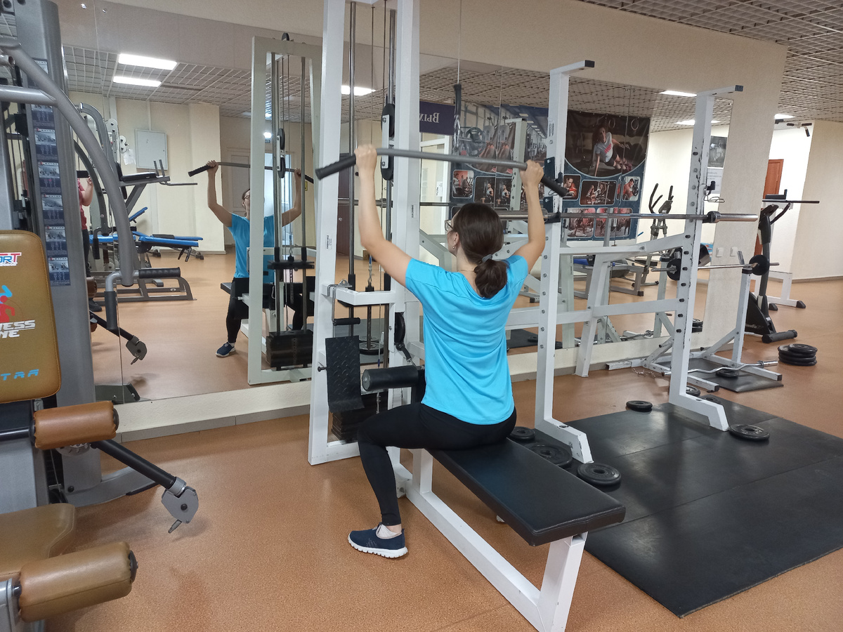 Пока самый малый вес, так как мышцы слабые