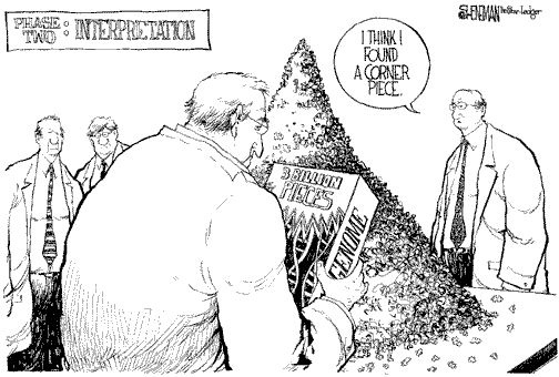 Карикатура, посвященная проекту Геном Человека