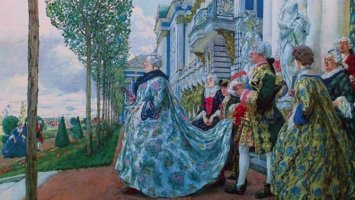 Художник Е.Е. Лансере - "Императрица Елизавета Петровна в Царском Селе". 1905г.