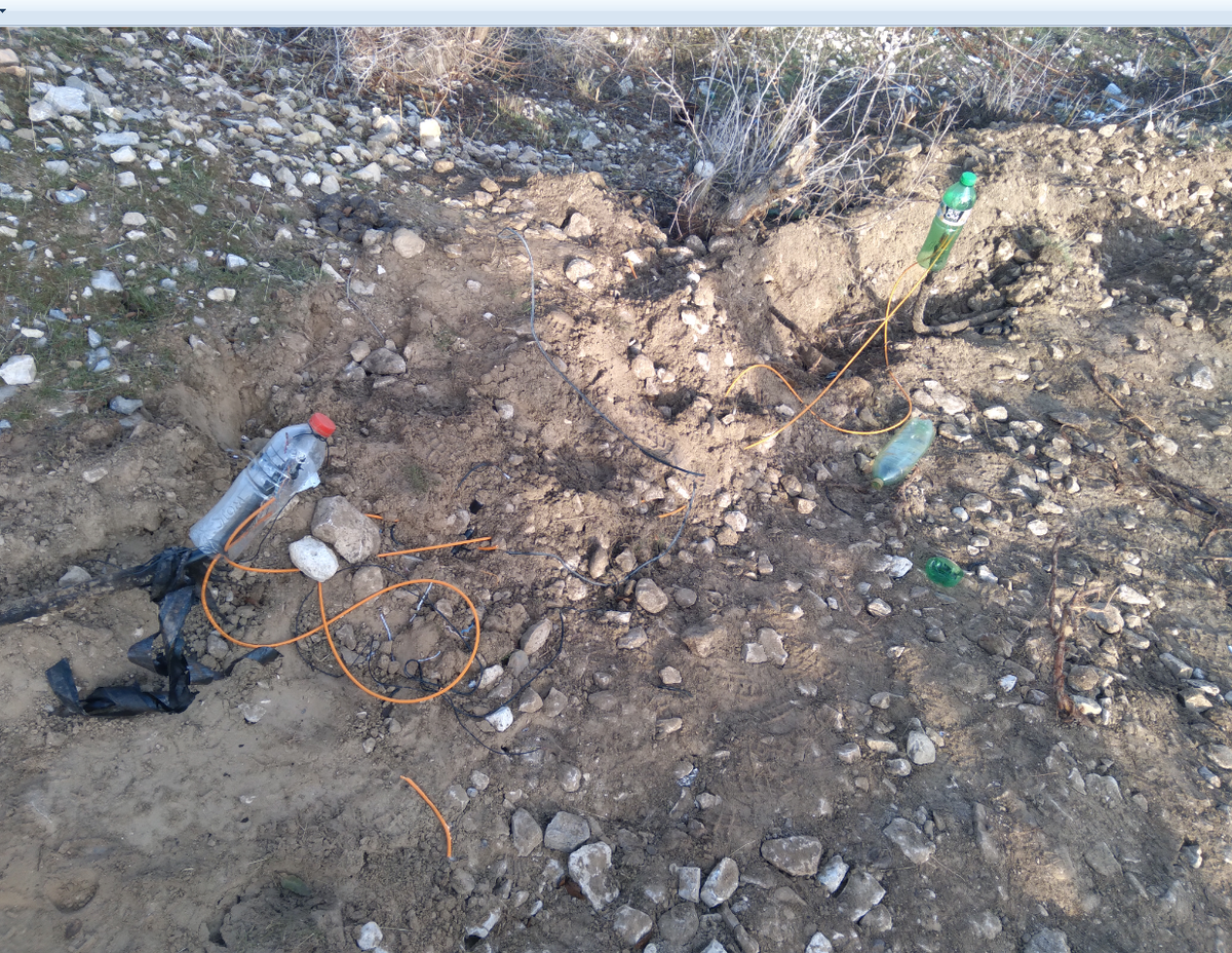 Временная вставка на кабеле МКС 4х4х1,2 выполненная кабелем UTP 4х2х0,52, Пара взята за жилу