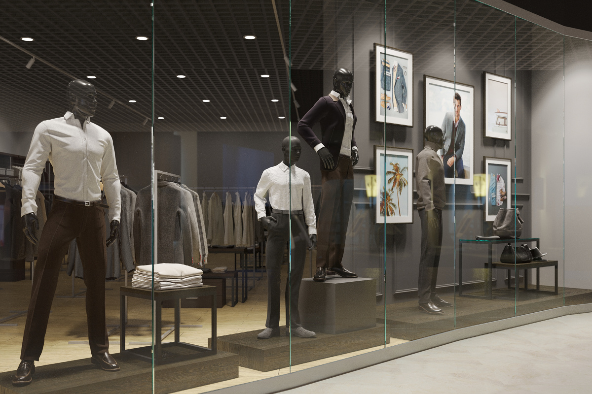 Витрина магазина мужской одежды