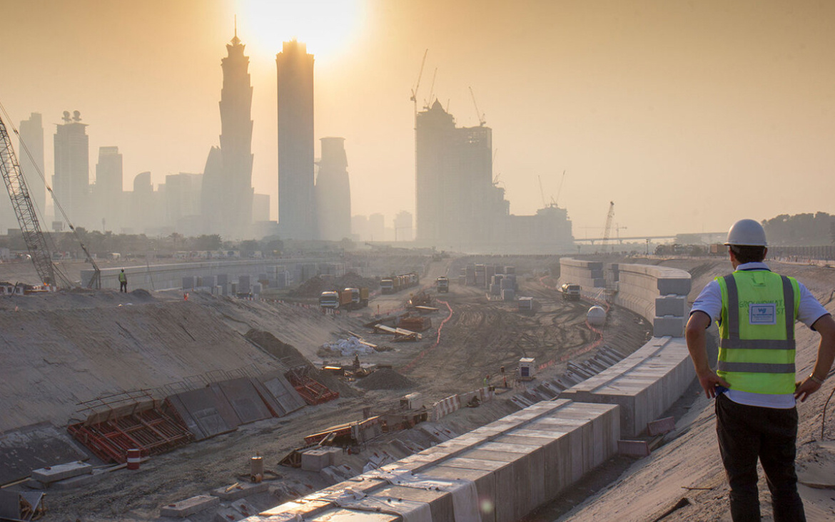 Строительство небоскреба в Дубае 