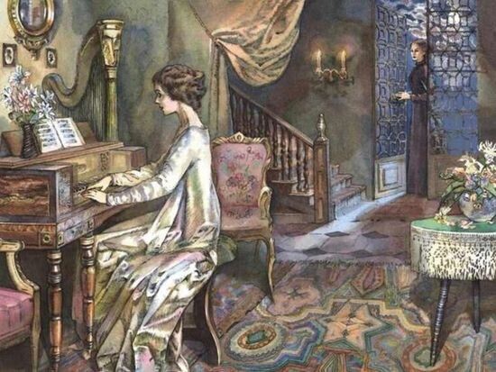 Иллюстрация к повести А. Куприна "Гранатовый браслет". Из открытого источника