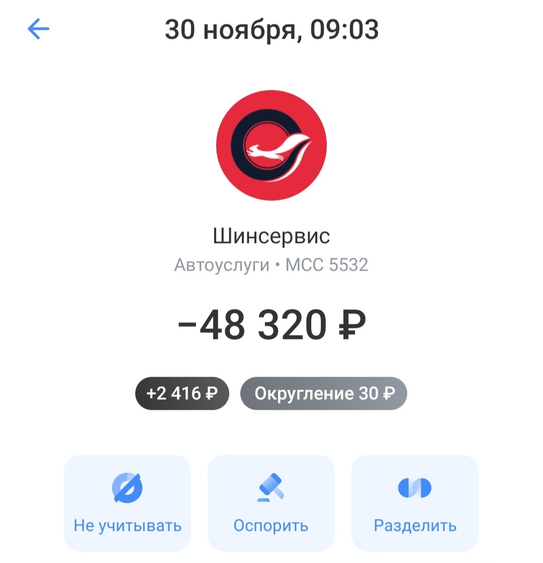 Позаботился обо мне банк, накинув повышенную категорию на автоуслуги именно в ноябре