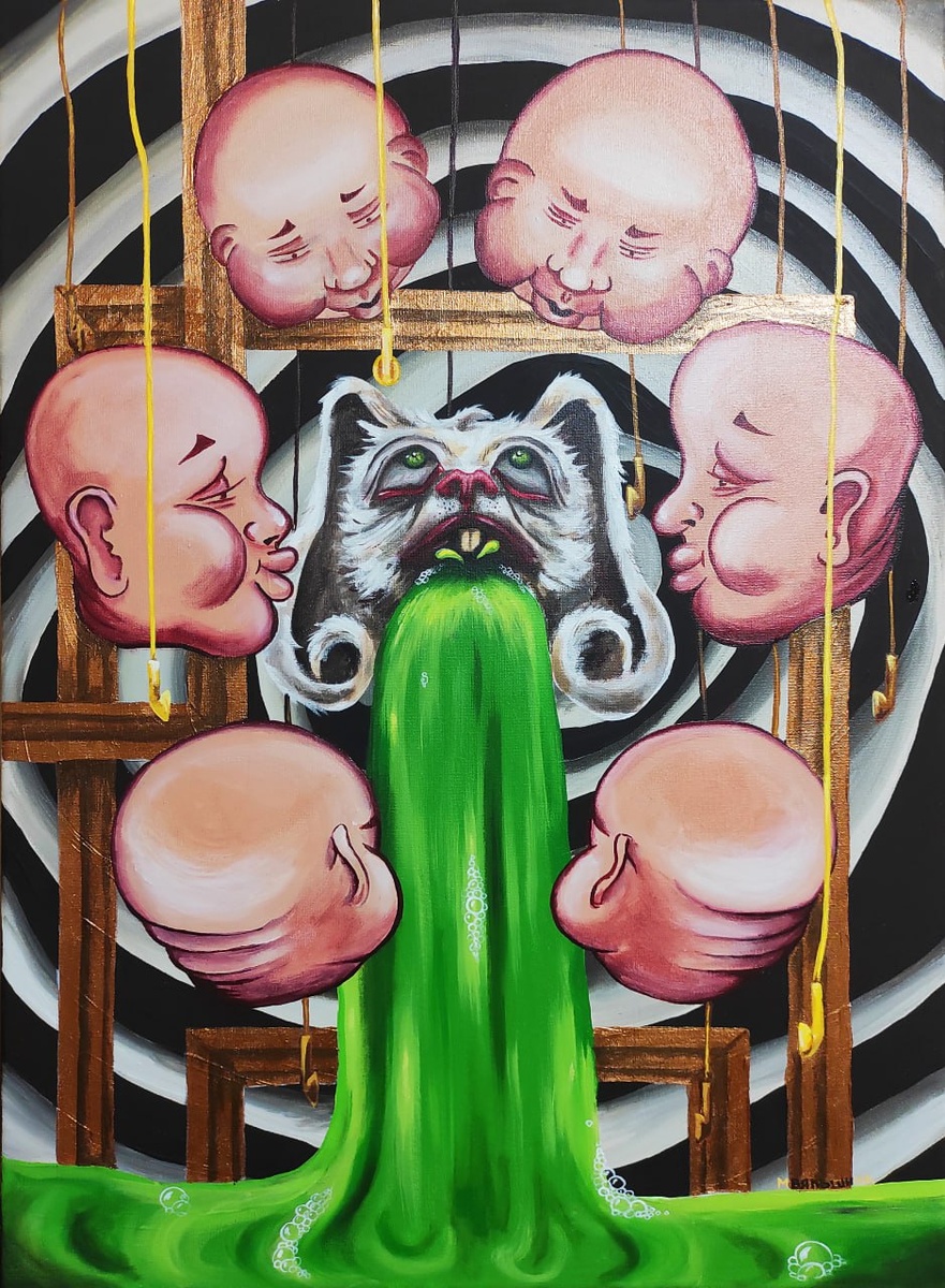 Мария Вяльшина, «Фильтруй», 2023 год, 50х70 см, холст, акрил