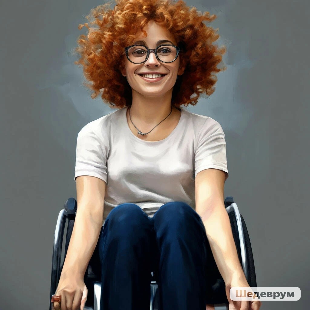 фото создано нейросетью, девушка на инвалидной коляске  