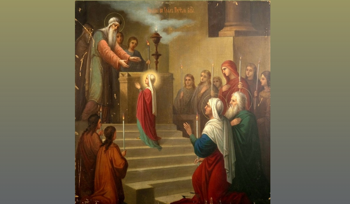 Библейский сюжет Введения во храм Богородицы