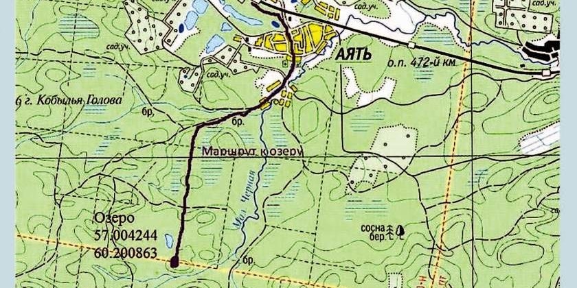 Это Аять на карте, но маршрут у нас был другой... Яндекс-картинки