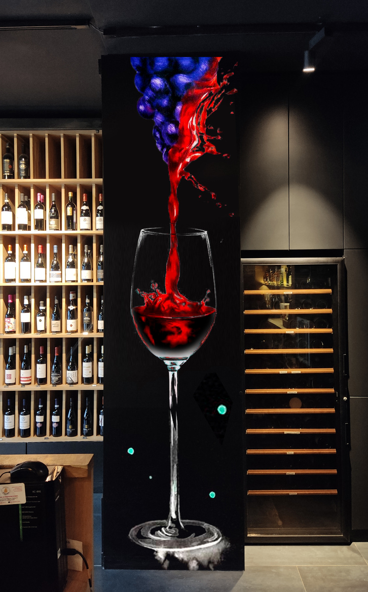 Эскизы для росписи стены в винотеке