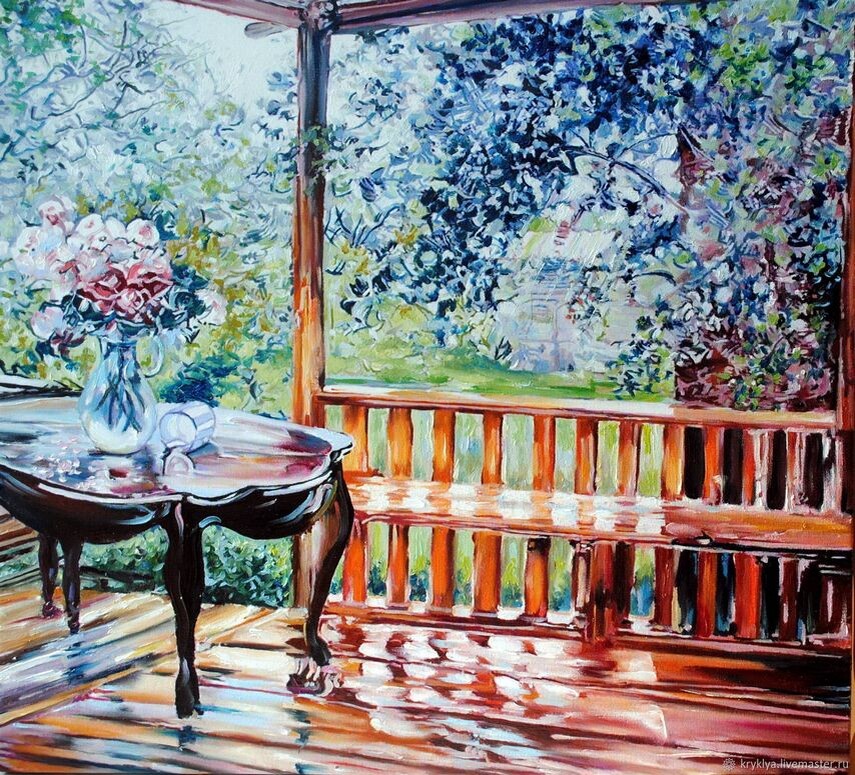 Художник Александр Михайлович Герасимов. После дождя. Мокрая терраса.