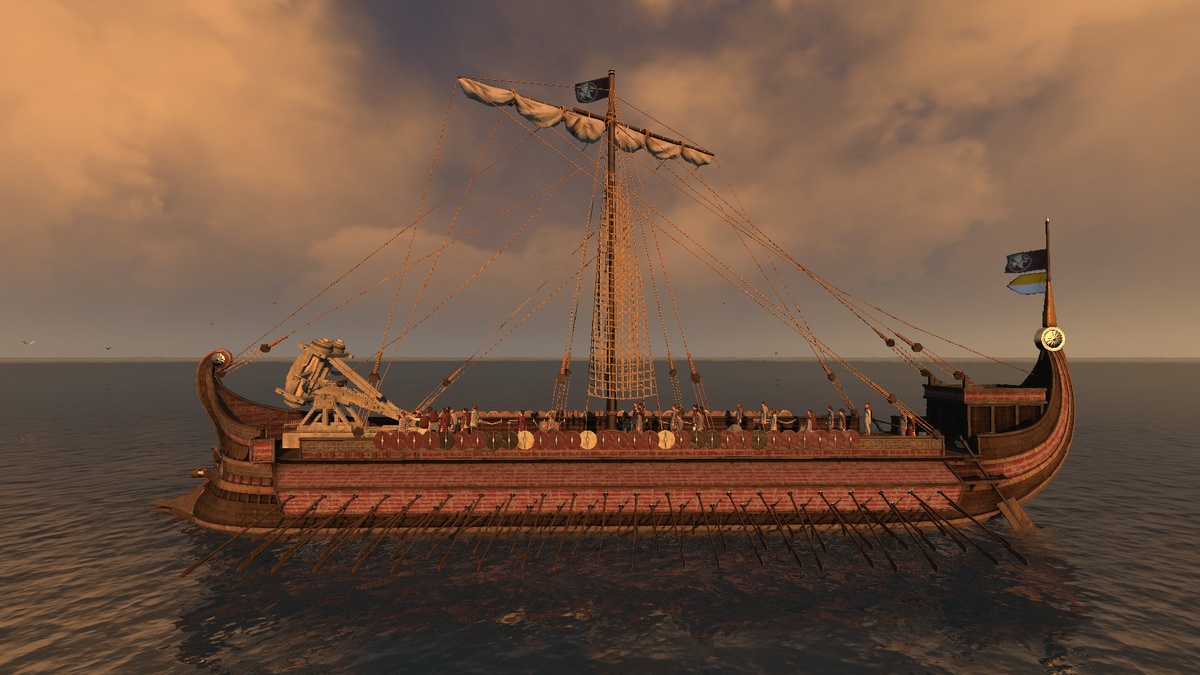Римская легкая дальнобойная квинквирема Total War: Rome II левый борт