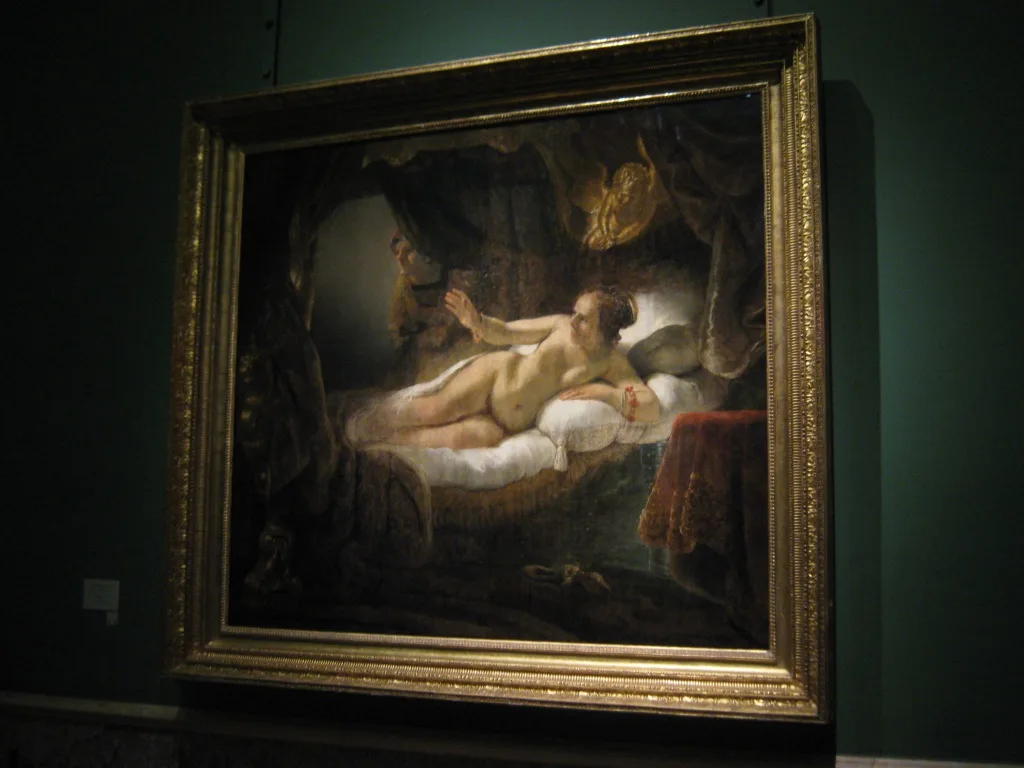 "Даная". Фото с сайта https://mportret.ru/articles/iskusstvo-i-mifologiya-razgadyvaem-tayny-kartiny-danaya-rembrandta/. Взято с Яндекс.Картинки