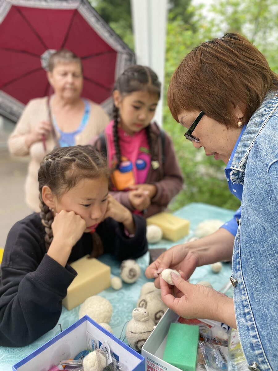 Сурхарбан в Одинске, 2023 г. Мастер-класс по сухому валянию. Бухаева Наталья Романовна. 