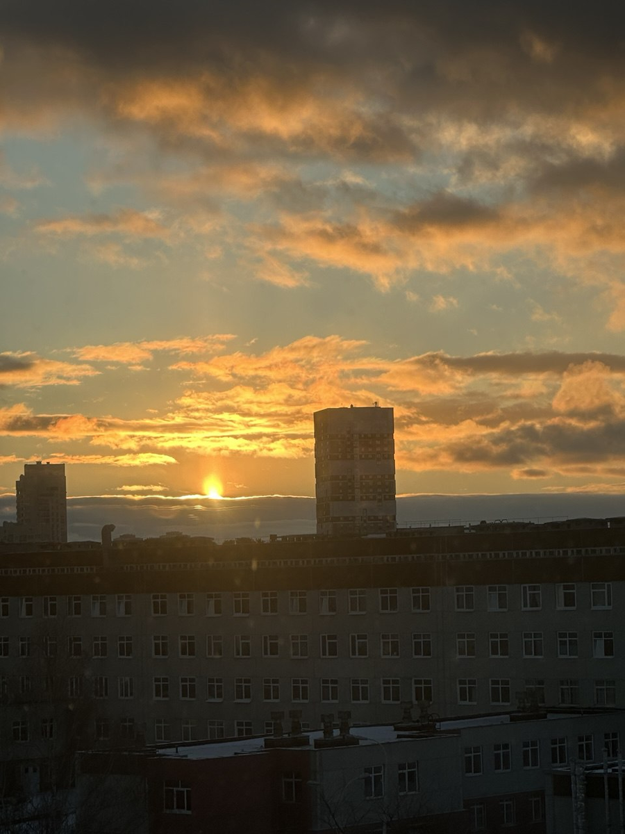 Рассвет из нашего больничного окна