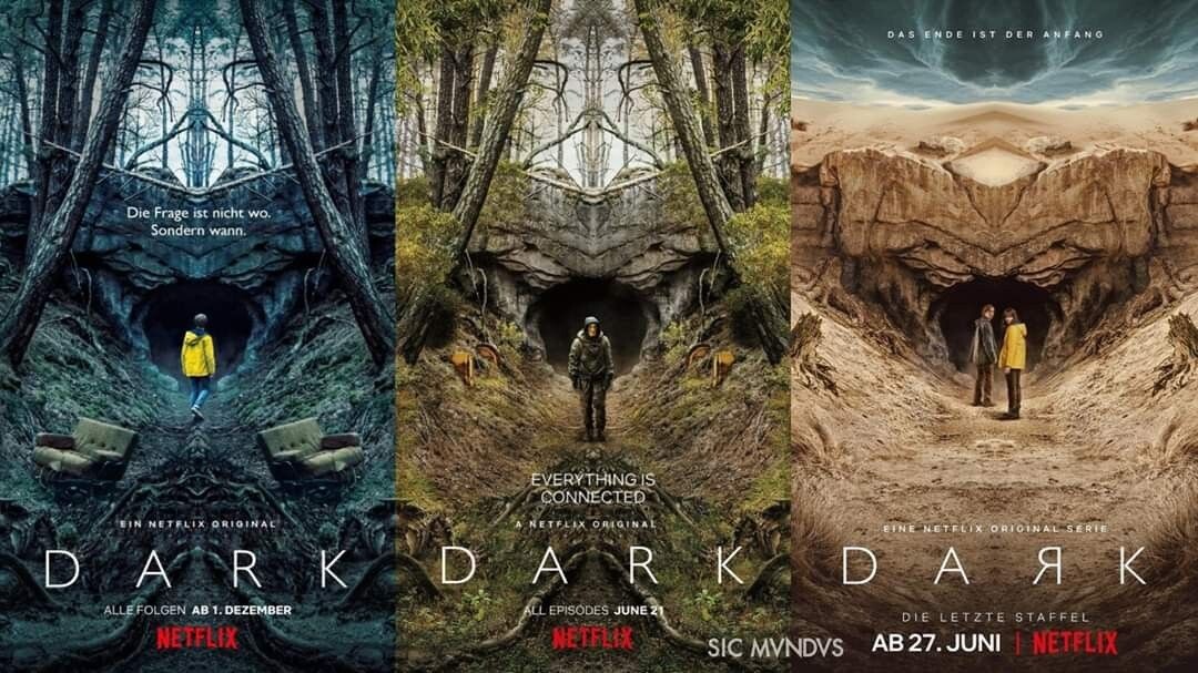 Все три постера к каждому из сезонов сериала "Тьма"