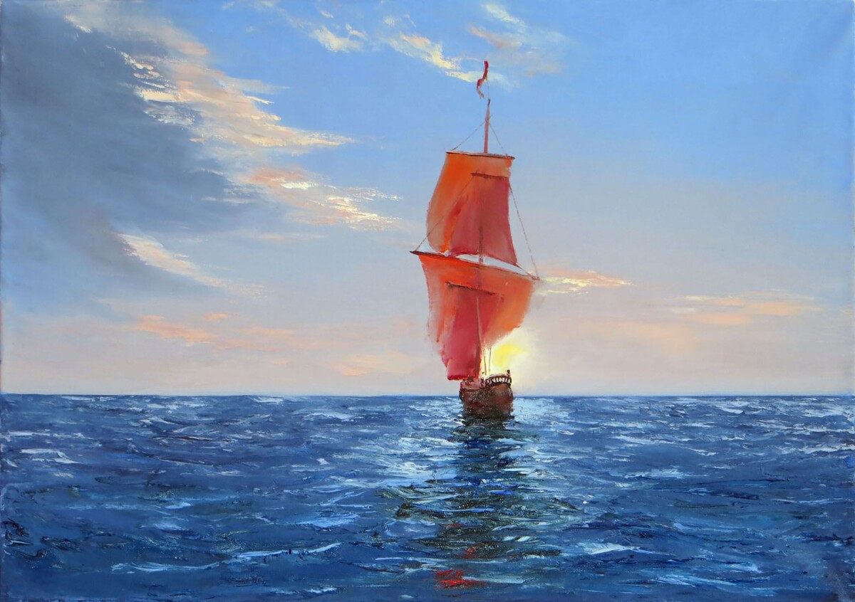 Красные паруса потому, что в конфигурации паруса участвует огненный Марс.