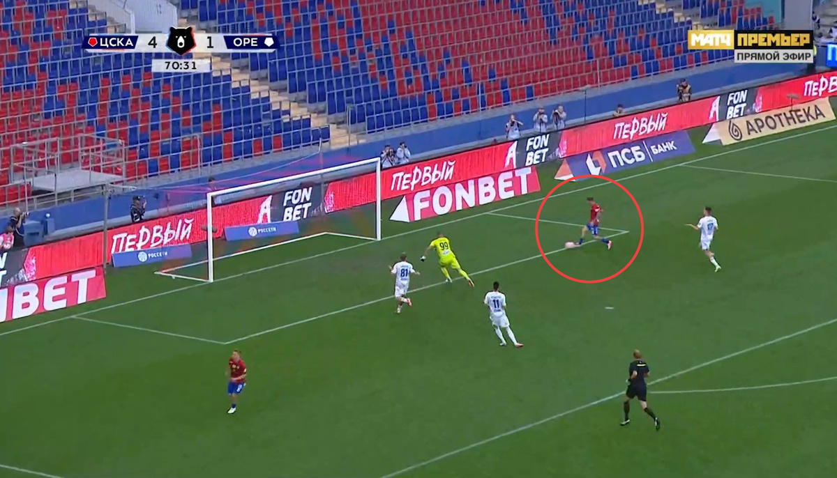 Гол в ворота «Оренбурга»