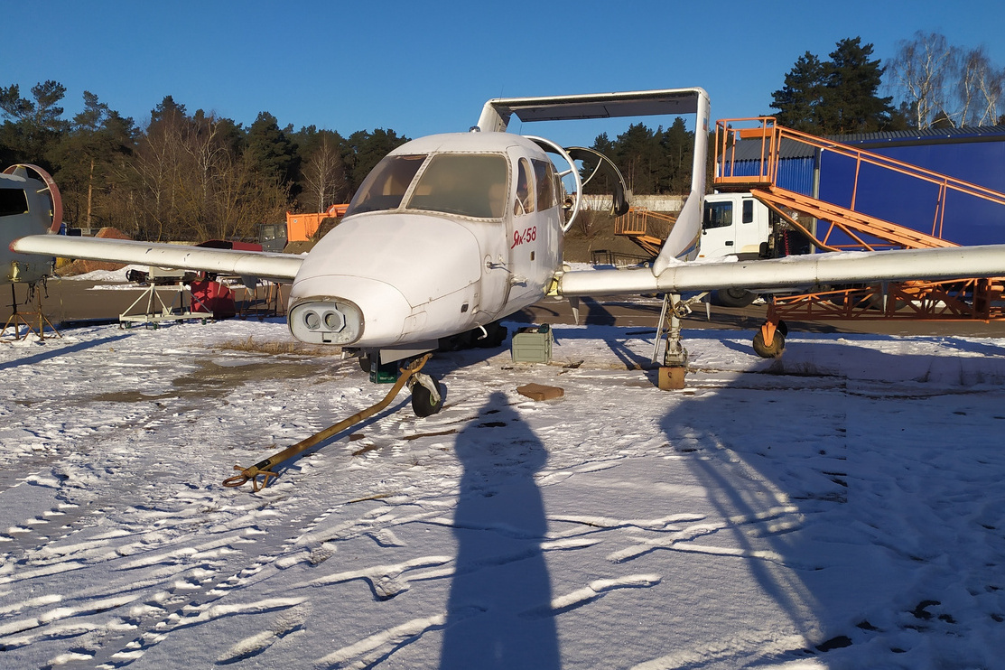 Сохранившийся экземпляр Як-58 на хранении.