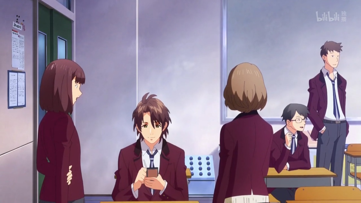 В классе девушки решили узнать у парня, будет ли тот участвовать, но он... -Нет не смогу... ...Они не верят... -Если не сможешь, то кто сможет?.. ...Парень вдруг... -А как насчёт их?..