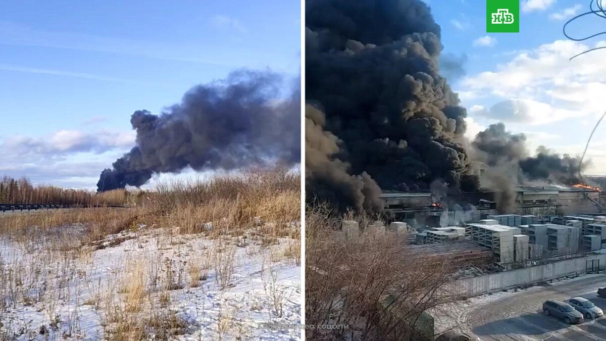    Крупный пожар вспыхнул в цехе по производству полистирола в Екатеринбурге