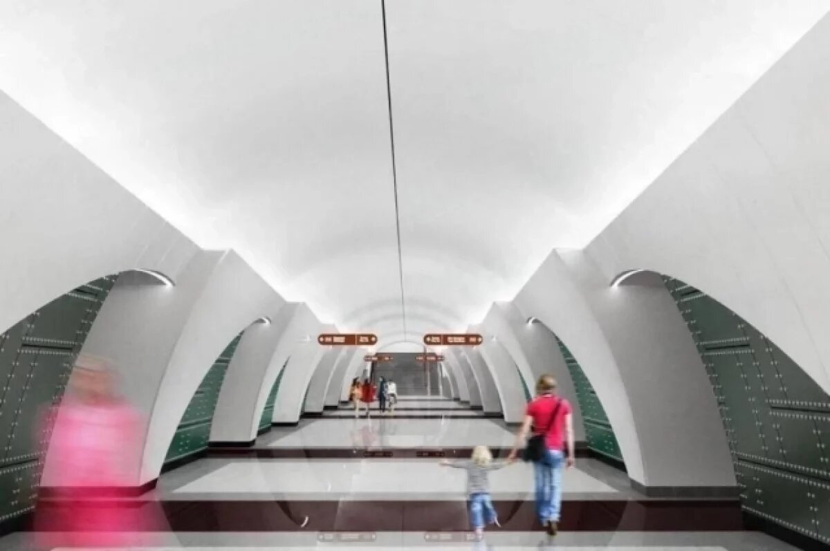    Показали интерьер центрального зала станции «Броневая» в Петербурге