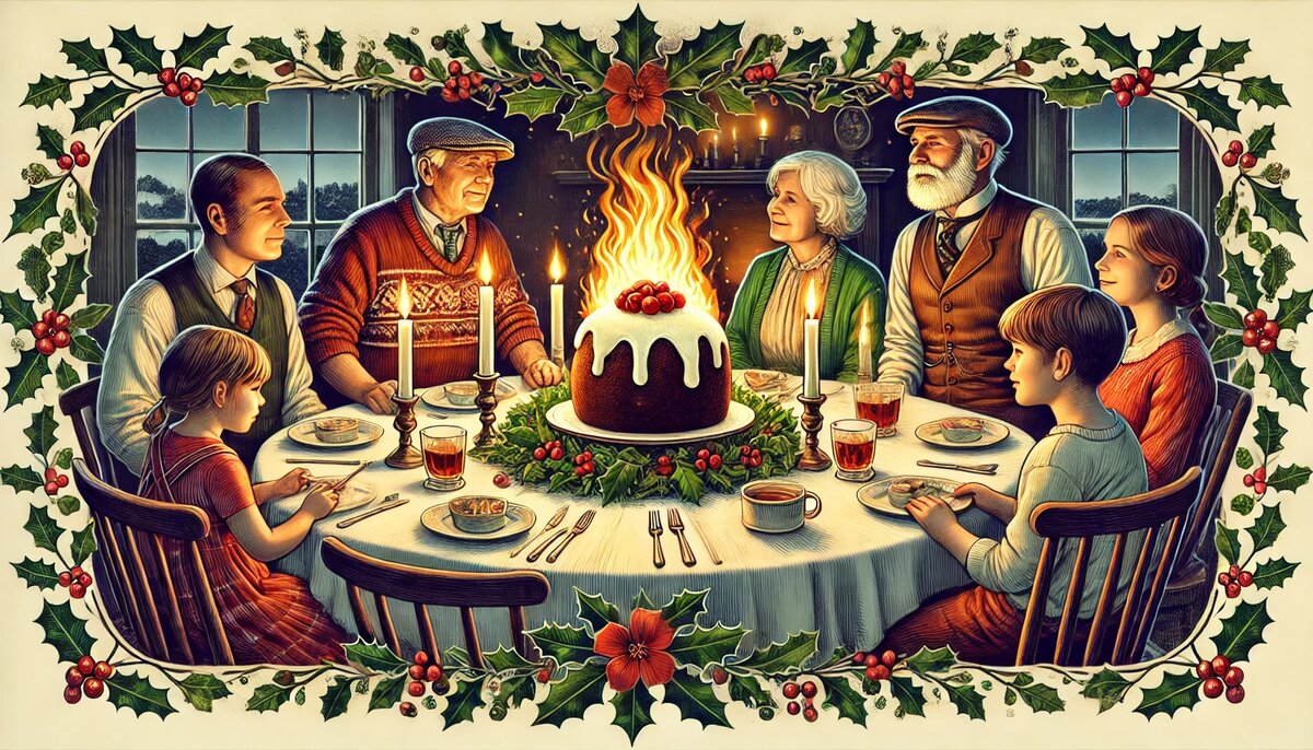 Традиции рождественского пудинга (сгенерировано DALL-E)