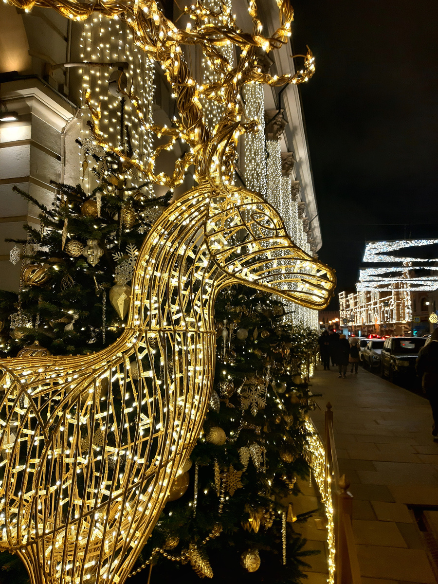 Новогодняя Москва 2025 год. Гостиный Двор. Улица Ильинка.