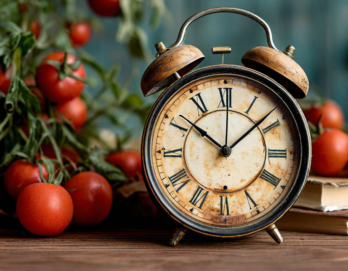 Картинка с таймером часы с отсечёнными интервалами для работы и отдыха.