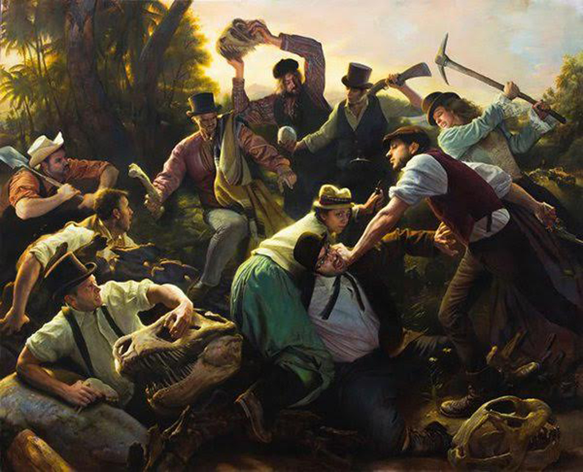 КАРТИНА ХУДОЖНИКА АДАМА МИЛЛЕРА / Adam Miller ПОД НАЗВАНИЕМ " ВОЙНА ЗА КОСТИ "