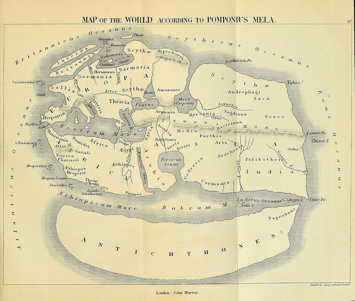 Карта Помпония Мелы 1520-е гг..