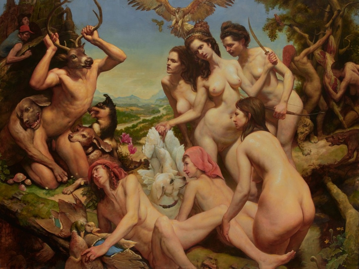 КАРТИНА ХУДОЖНИКА АДАМА МИЛЛЕРА / Adam Miller ПОД НАЗВАНИЕМ " ДИАНА и АКТЕОН "