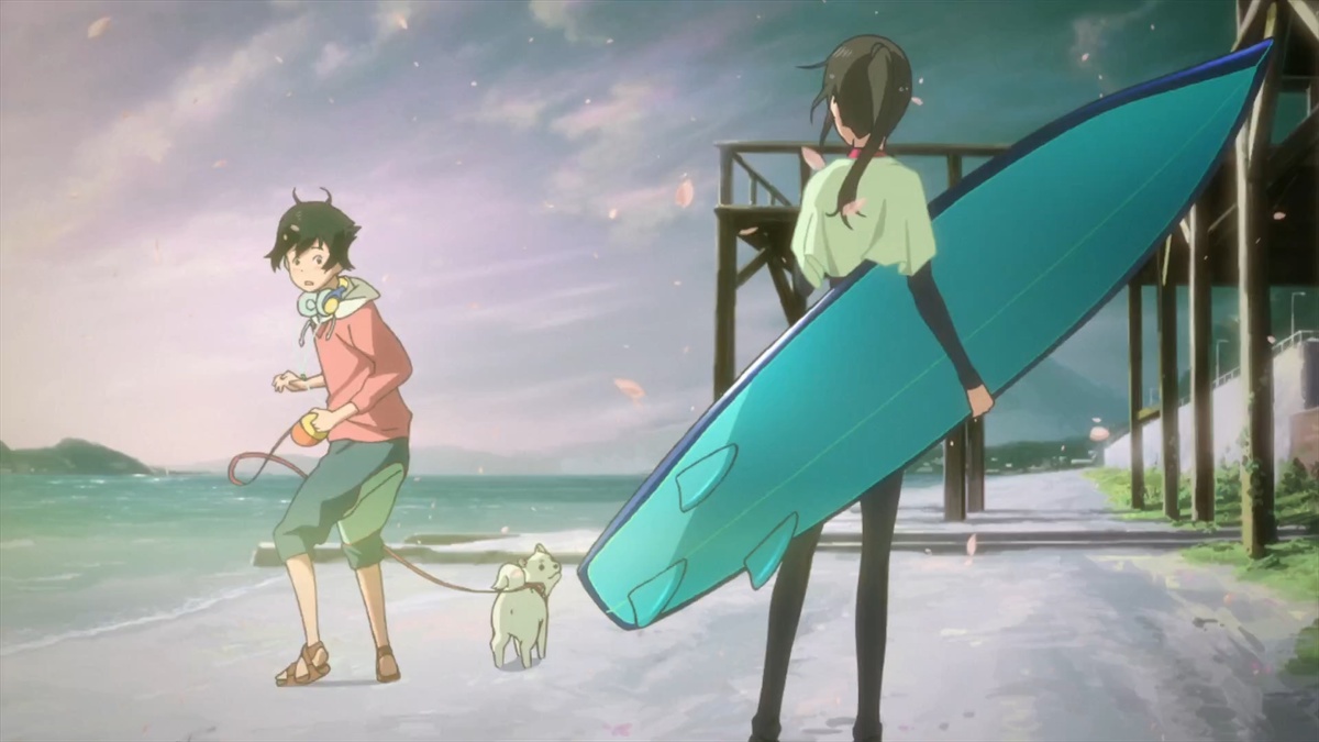 -Выгуливаешь его здесь каждый день? Здорово... ...Девушка положила доску...