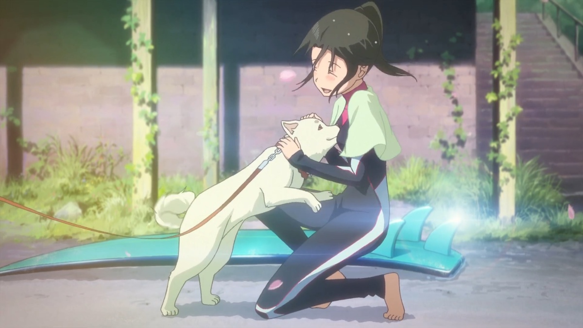 -А как тебя зовут?.. ...Собака стала ласкаться к девушке. И Кэнджи... -Сэки Кэнджи меня... ...Она рассмеялась...  