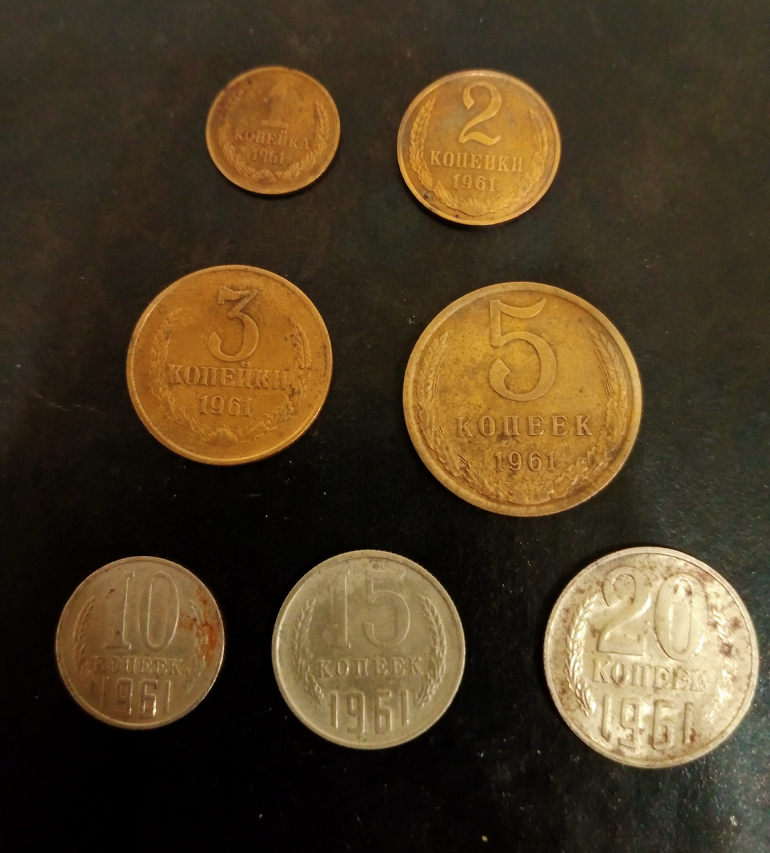 Оборотная часть советских копеек 1961г