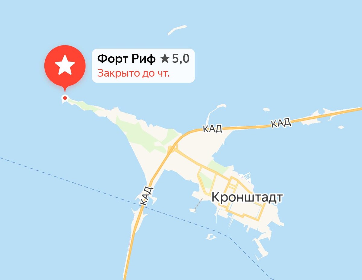 Расположение форта Риф на карте