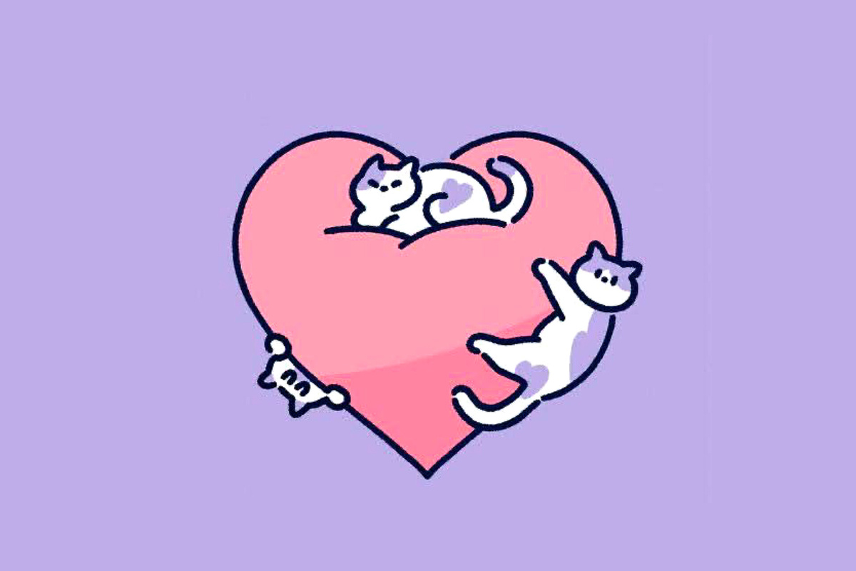 Котики греют сердечко художника*