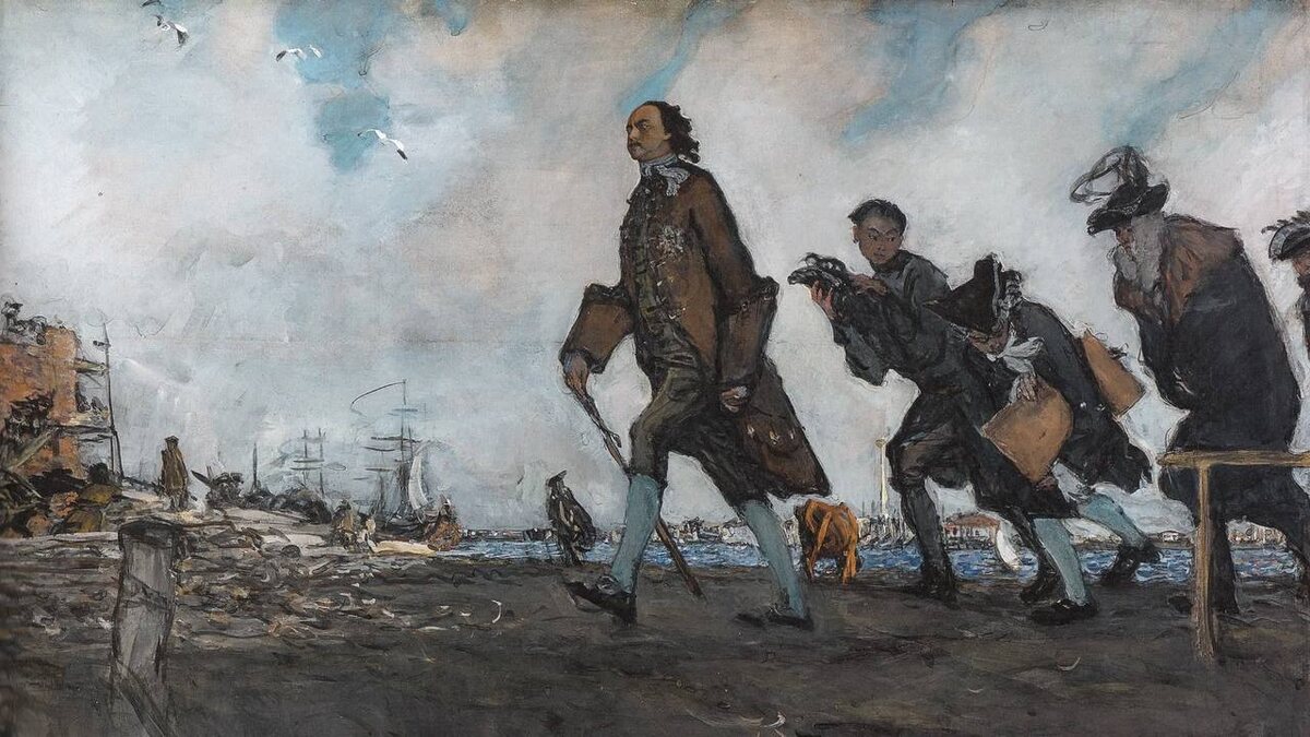 Валентин Серов. Петр I на строительстве Петербурга. 1907 год.