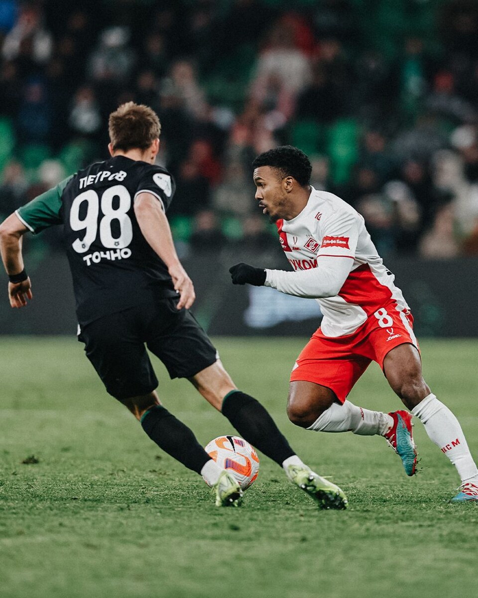 Фрагмент матча "Краснодар" - "Спартак". Фото тг-канал "Спартака"