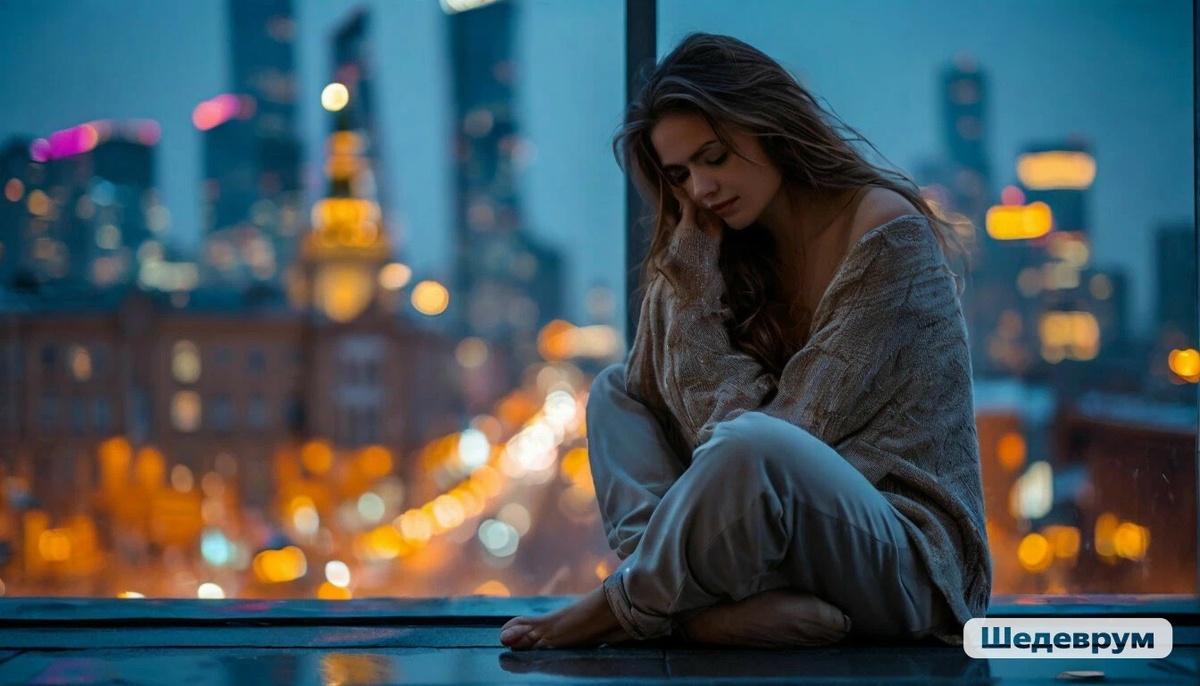 Так Шедеврум видит девушку, которая грустит, что ее никто не любит